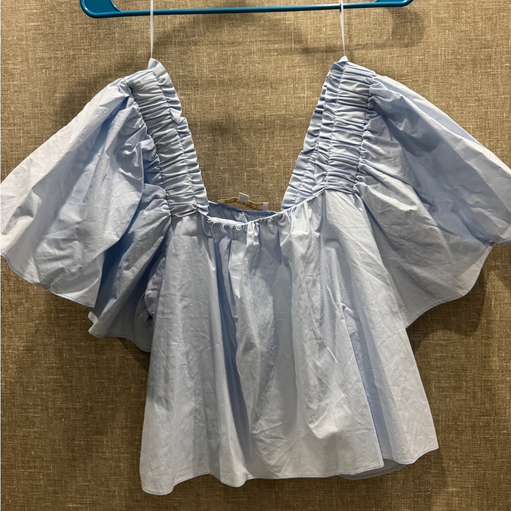 Karlie Blue Square Neck Top